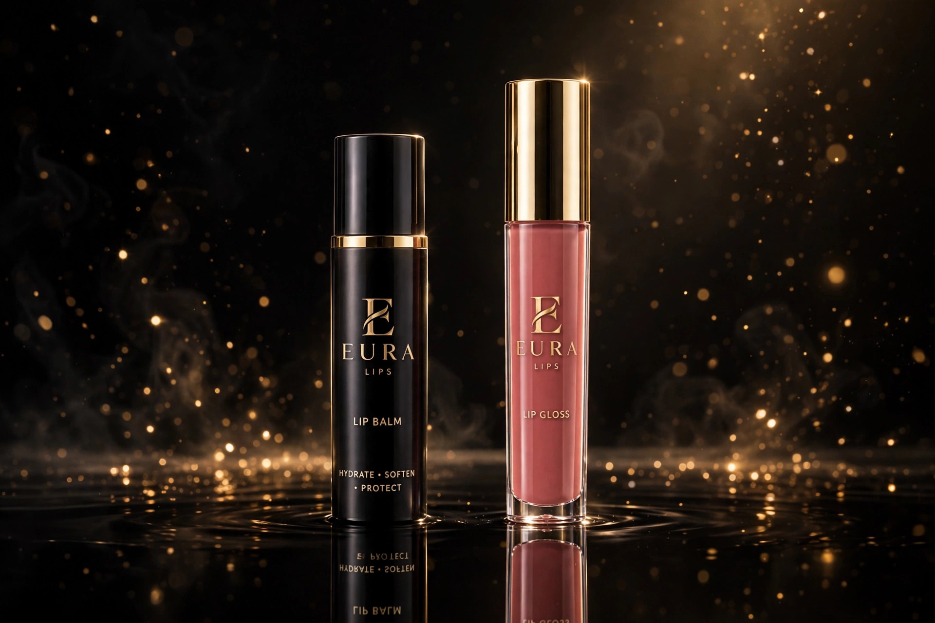 EURA lips — black and gold lip gloss